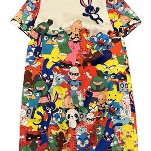 O & Y Women’s Cartoon Character Printed A-line Dress Sz Small